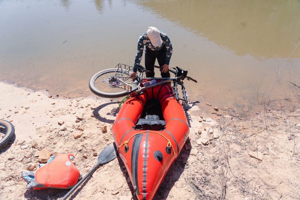 How to lash a bike to a packraft